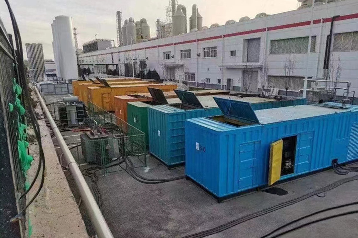 三原发电机租赁施工现场